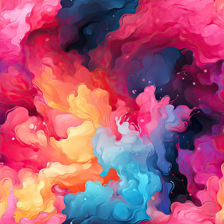 Colorful liquid cascades from the ceiling with vibrant brush strokes (tiled)の素材