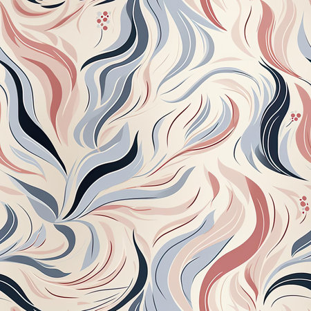 Abstract pattern of red, white, and blue with flowing draperies (tiled)の素材