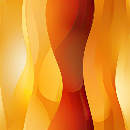Flame effect background with smooth orange and yellow waves (tiled)の素材