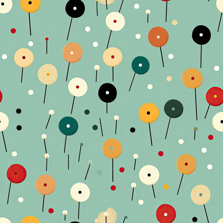 Vintage splatter pattern with cute dots in various colors (tiled)の素材