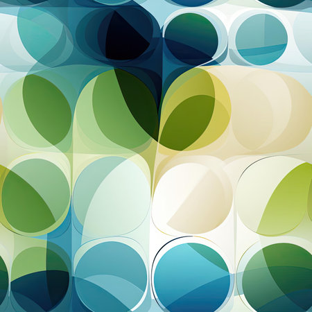 Abstract pattern of blue, green, and yellow circles (tiled)の素材
