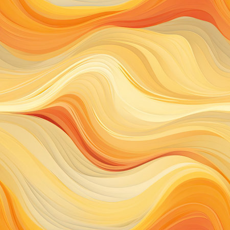 Abstract waves in orange and beige with naturalistic color palette (tiled)の素材