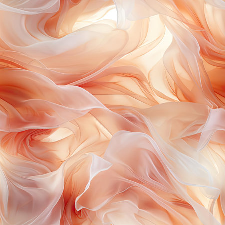 Beautiful background in light peaches and white with flowing fabrics (tiled)の素材
