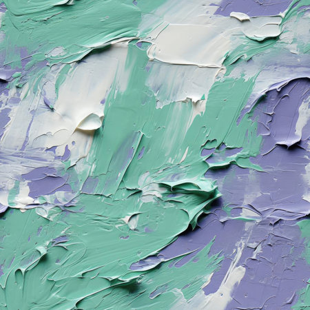 Blue paint on canvas with thick impasto texture (tiled)の素材