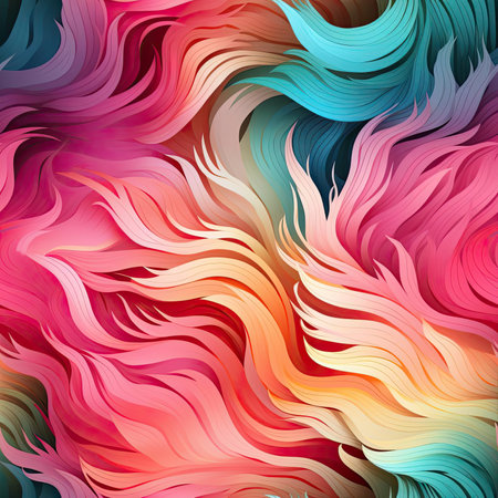 Abstract wavy pattern of colorful shapes with attention to texture (tiled)の素材
