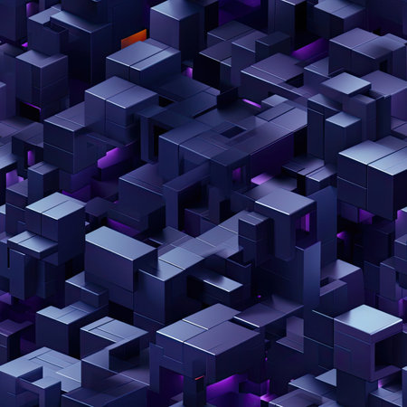 Abstract purple and purple artwork with geometric blocks (tiled)の素材