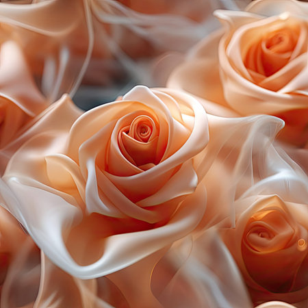Soft and romantic orange rose made of light pink petals (tiled)の素材