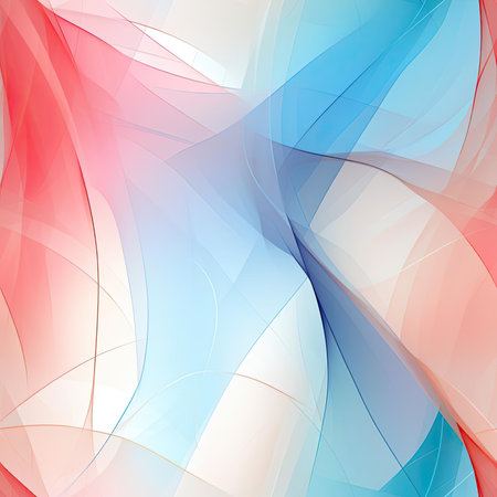 Abstract pink, blue, and red wavy gradient wallpaper with layered translucency (tiled)の素材