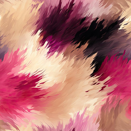 Abstract multicolored fur with emotionally-charged brushstrokes (tiled)の素材