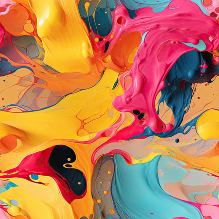 Multicolored abstract paints with hyper-realistic details (tiled)の素材