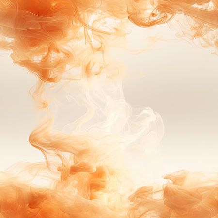 Abstract background with layered orange smoke in a soft and dreamy style (tiled)の素材