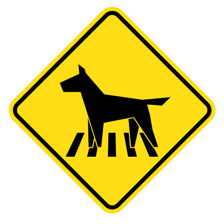 <p>Dogs Crossing Road Sign, Vector Illustration, Isolate On White Background Label.</p>のイラスト素材