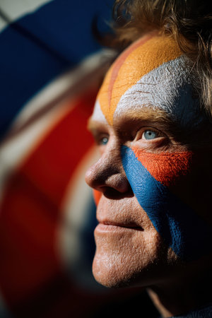 Abstract geometric portrait of a man. AI-generated.の素材