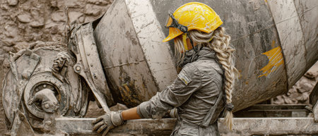 Cinematic close-up of a female model in warm light. AI-generated.の素材