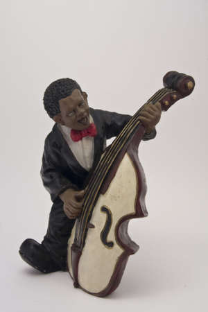 musician playing the double-bassの写真素材