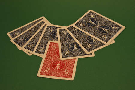 cards on a green rugのeditorial素材