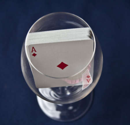 playing card in a glassの写真素材