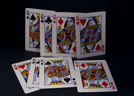playing cards, kings and queens
