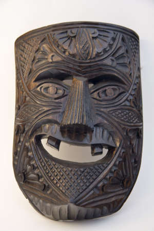 mexican mask of wood, used in religious ritualsの写真素材