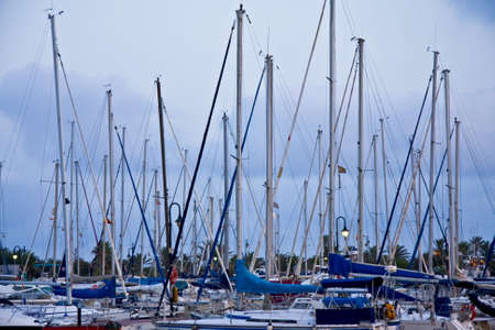 landscape with ships, maritime environment, of fishing, approaches the nightの写真素材