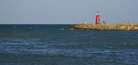 a scene of sea and beach in the mediterranean coastの写真素材