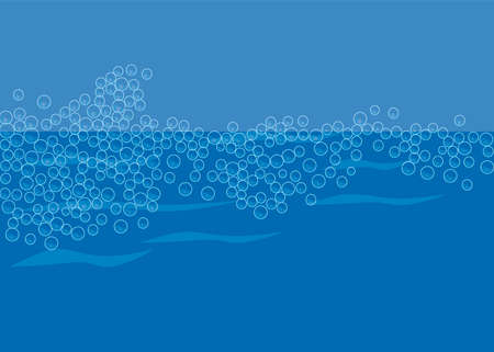 illustration representing blue water with bubbles.のイラスト素材