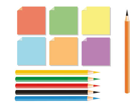 illustration representing drawing pencils of different colors and posits.
のイラスト素材