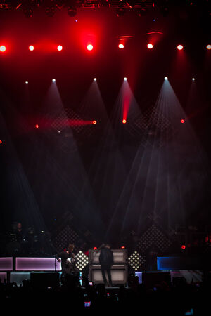 LISBON, PORTUGAL - NOVEMBER 21:  OneRepublic performs live at MEO Arena on November 21, 2014 in Lisbon, Portugal.のeditorial素材