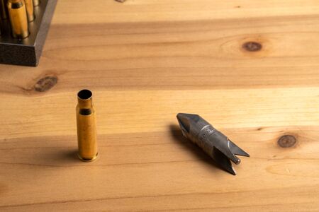 Production of cartridges for a rifle, reload. Empty shells and tools for trimming and processing