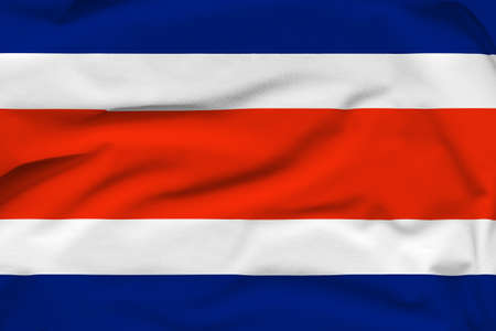 Costa Rica national flag, folds and hard shadows on the canvas.