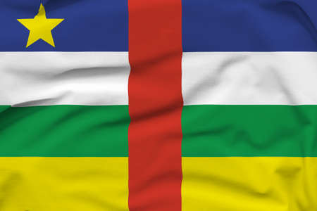 Central African Republic national flag, folds and hard shadows on the canvas.の写真素材