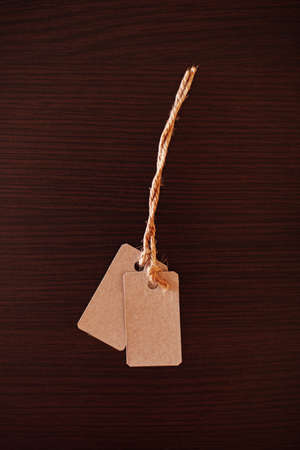 Tag on a dark background の写真素材