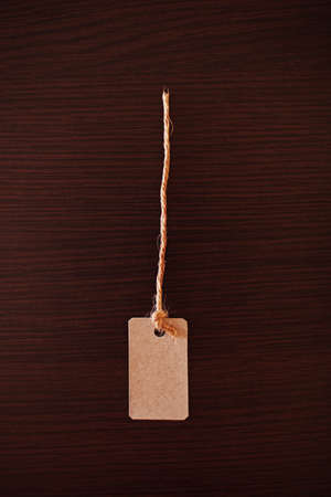 Tag on a dark background の写真素材
