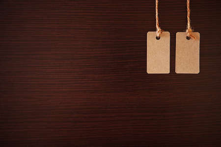 Tag on a dark background の写真素材