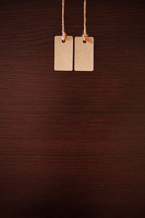 Tag on a dark background の写真素材