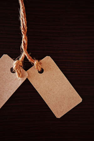 Tag on a dark background の写真素材