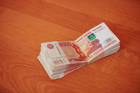 Money on the tableの写真素材