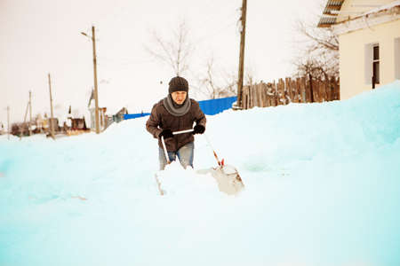 Shoveling snow.の写真素材