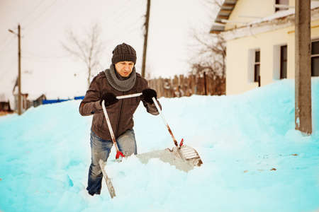 Shoveling snow.の写真素材
