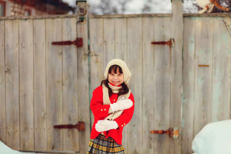 Child happy outdoors.の写真素材