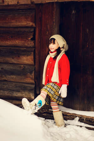 Child happy outdoors.の写真素材