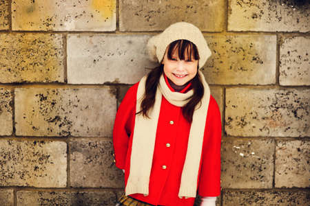 Child happy outdoors.の写真素材