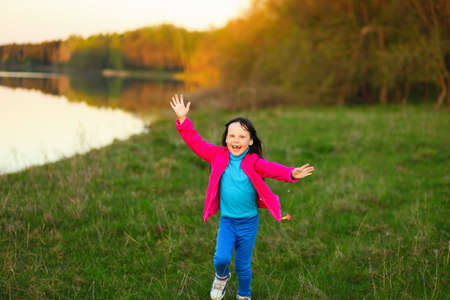 The child in park a outdoors happy.の写真素材