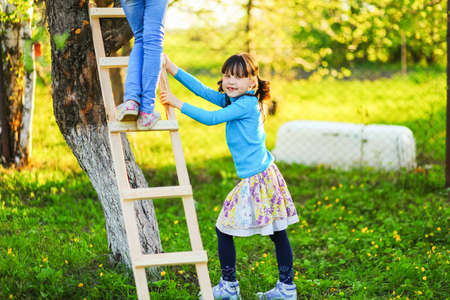 The child in park a outdoors happy.の写真素材