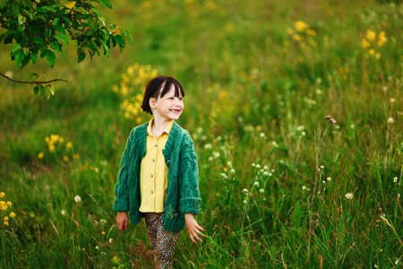 The child in park a outdoors happy.の写真素材