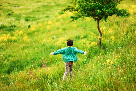 The child in park a outdoors happy.の写真素材
