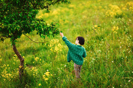 The child in park a outdoors happy.の写真素材