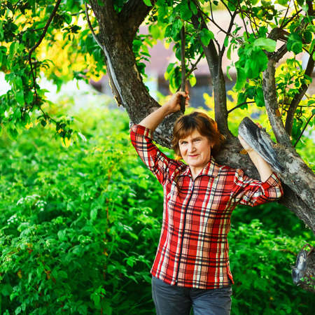 Beautiful and bright portrait of the elderly.の写真素材