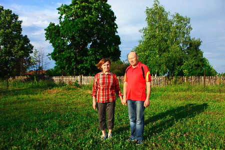Beautiful portrait of the elderly in nature.の写真素材