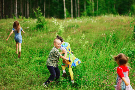 The Children lead an active a lifestyle.の写真素材
